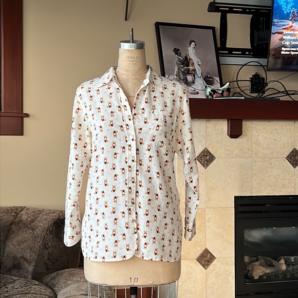 Ellen Tracy Fox motif shirt M - Picture 5 of 11